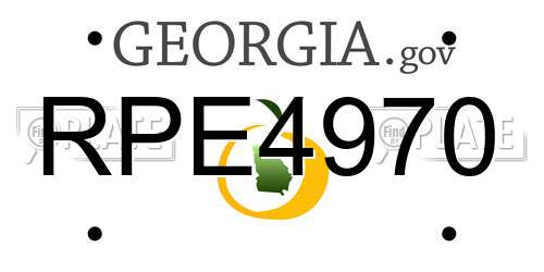 RPE4970 Georgia License Plate