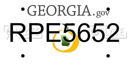 RPE5652 Georgia License Plate