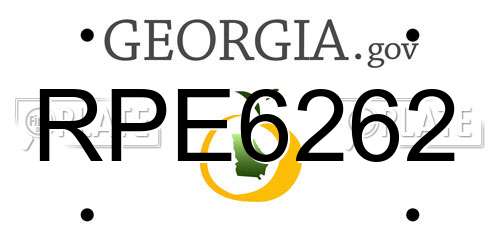 RPE6262 Georgia License Plate