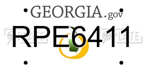 RPE6411 Georgia License Plate
