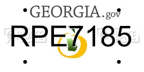 RPE7185 Georgia License Plate