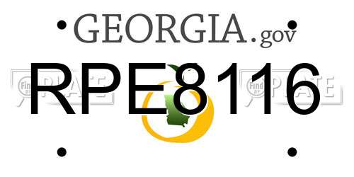 RPE8116 Georgia License Plate