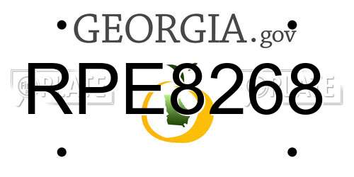 RPE8268 Georgia License Plate