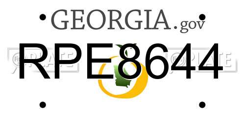 RPE8644 Georgia License Plate