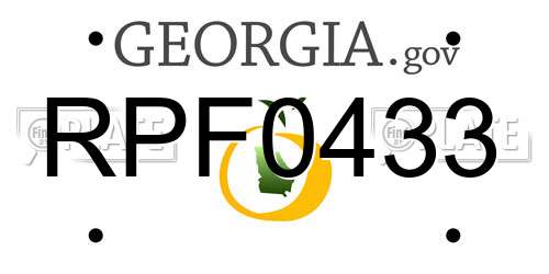 RPF0433 Georgia License Plate