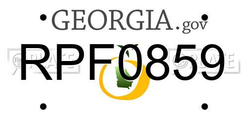 RPF0859 Georgia License Plate
