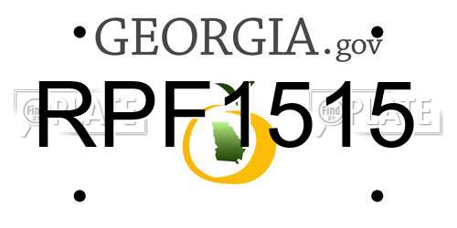 RPF1515 Georgia License Plate
