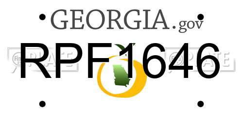 RPF1646 Georgia License Plate