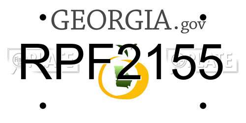 RPF2155 Georgia License Plate