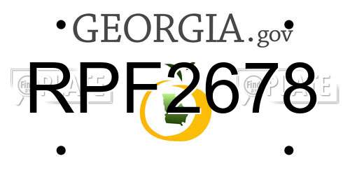 RPF2678 Georgia License Plate