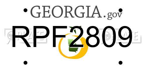 RPF2809 Georgia License Plate