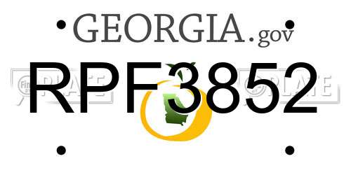 RPF3852 Georgia License Plate