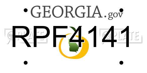 RPF4141 Georgia License Plate