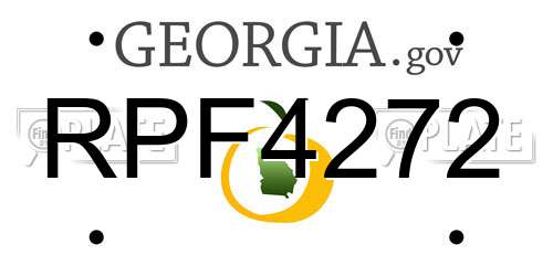 RPF4272 Georgia License Plate
