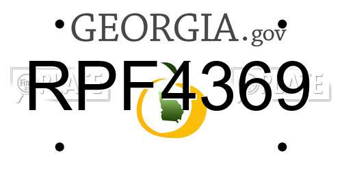 RPF4369 Georgia License Plate