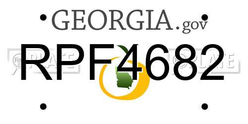 RPF4682 Georgia License Plate