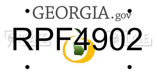 RPF4902 Georgia License Plate