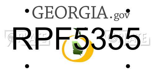 RPF5355 Georgia License Plate