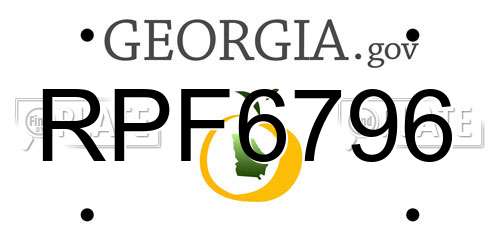 RPF6796 Georgia License Plate