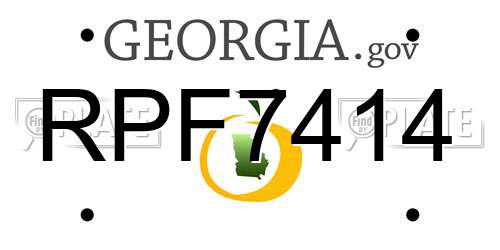 RPF7414 Georgia License Plate