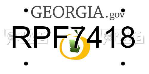RPF7418 Georgia License Plate