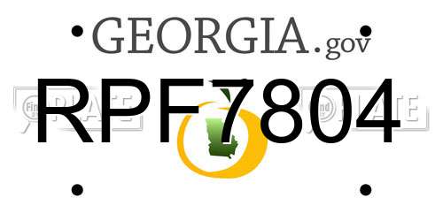 RPF7804 Georgia License Plate