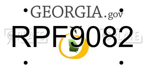 RPF9082 Georgia License Plate