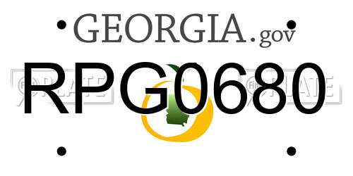 RPG0680 Georgia License Plate