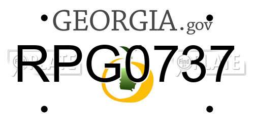 RPG0737 Georgia License Plate