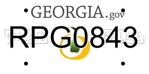 RPG0843 Georgia License Plate