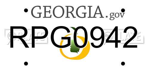 RPG0942 Georgia License Plate