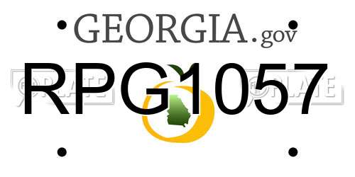 RPG1057 Georgia License Plate