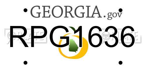 RPG1636 Georgia License Plate