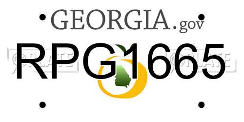 RPG1665 Georgia License Plate
