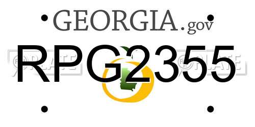 RPG2355 Georgia License Plate