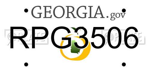 RPG3506 Georgia License Plate