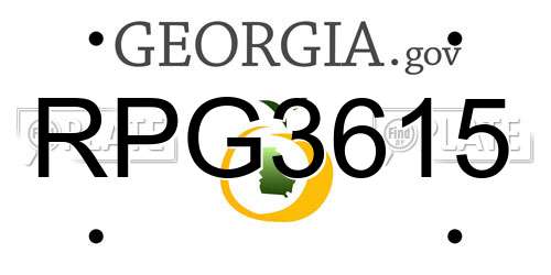 RPG3615 Georgia License Plate