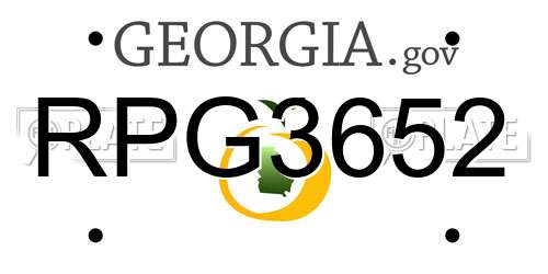 RPG3652 Georgia License Plate