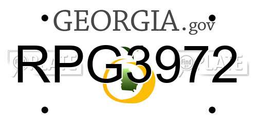 RPG3972 Georgia License Plate