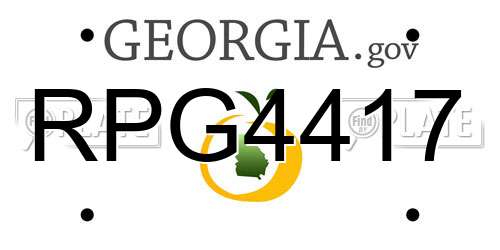 RPG4417 Georgia License Plate