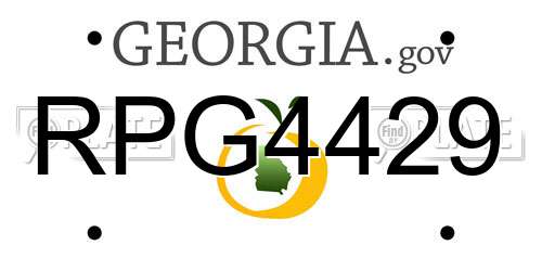 RPG4429 Georgia License Plate