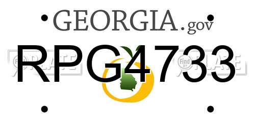 RPG4733 Georgia License Plate