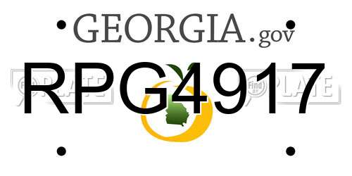 RPG4917 Georgia License Plate