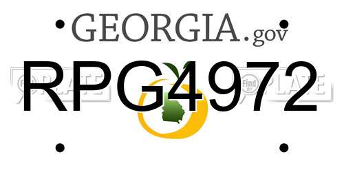RPG4972 Georgia License Plate