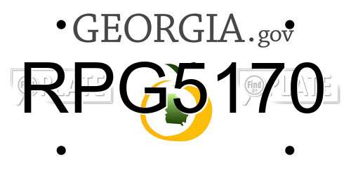 RPG5170 Georgia License Plate