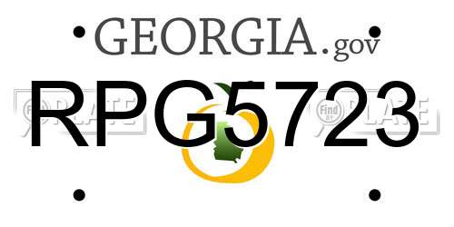 RPG5723 Georgia License Plate