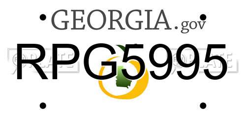 RPG5995 Georgia License Plate