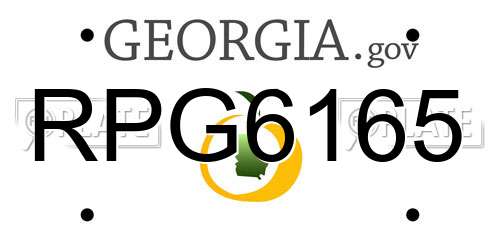RPG6165 Georgia License Plate