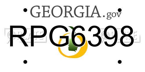 RPG6398 Georgia License Plate