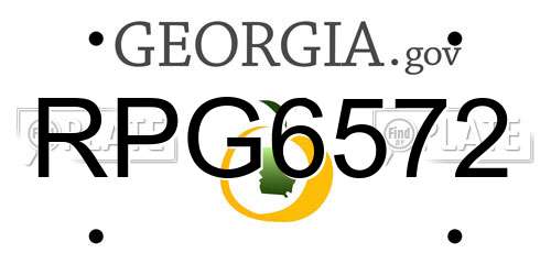 RPG6572 Georgia License Plate